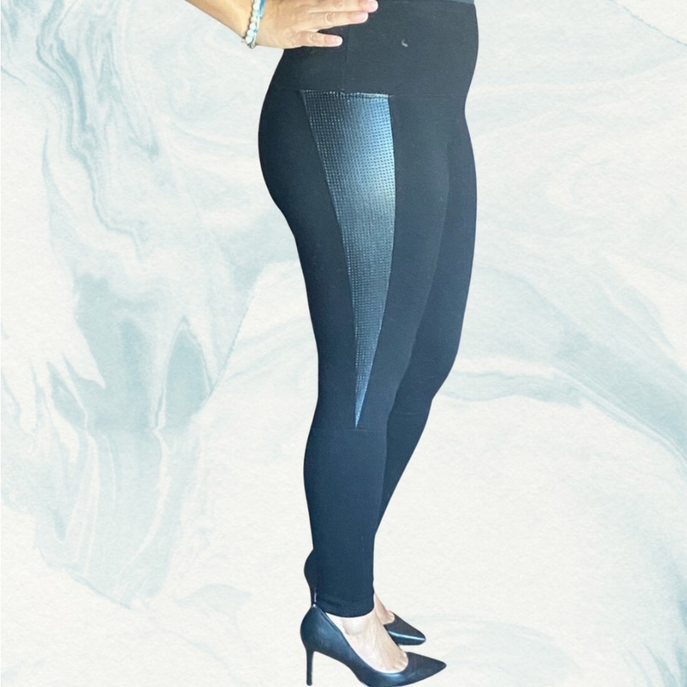 Lysse high waist legging with vegan leather detail